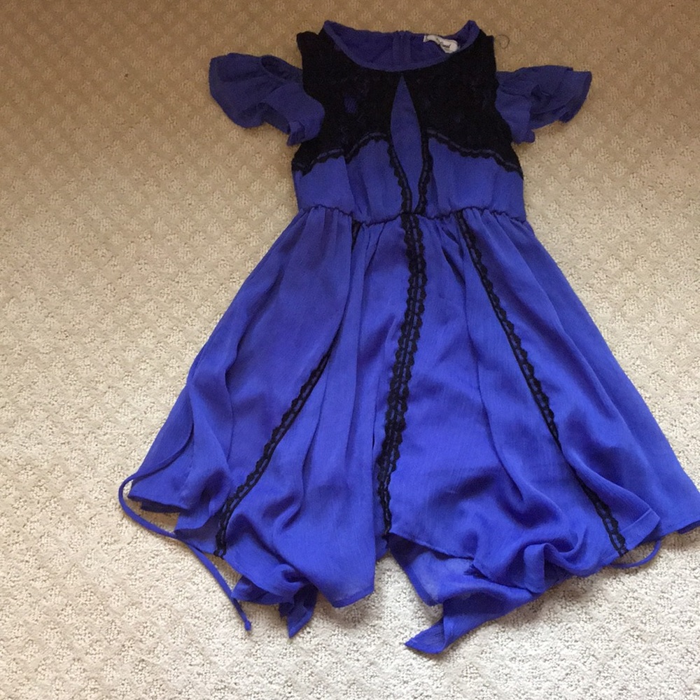Blue and black dress